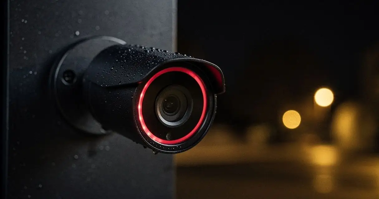 KI-Videoüberwachungskamera an einem Gewerbeobjekt — EAK Security